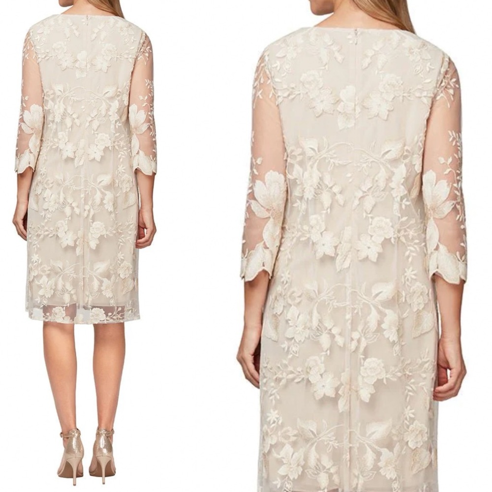 ALEX
EVENINGS
Embroidered Mock Jacket Dress Taupe--Beige
Size 10 - Picture 7 of 10